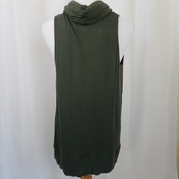 Lou & Grey Sleeveless Cowl Neck Top Medium Green - Picture 5 of 8